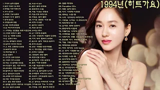 1994년(히트가요)1.기억의 습작-전람회2.일과 이분의 일-투투3.칵테일 사랑-마로니에4.서시-신성우5.오래전 그날-윤종신6.마법의 성-더 클래식7.핑계-김건모8.사랑할수록-부활