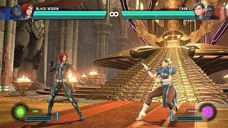 Black Widow & X vs Chun-Li & Hawkeye (Hardest AI) - Marvel vs Capcom: Infinite