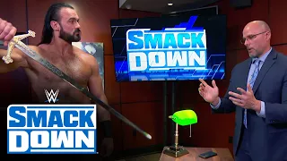 Drew McIntyre drives his sword through Adam Pearce’s desk: SmackDown, Dec. 10, 2021