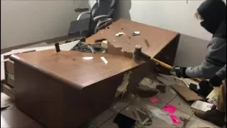 BREAKING DOWN THE DOOR AND SMASHING EVERYTHING INSIDE ABANDONED BUILDING! DESTROYING OFFICE RAGE!