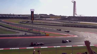 F1 Austin COTA Race Pass for Lead Turn 12 -- Hamilton overtakes Vettel