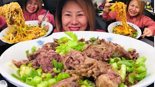 🔥มาม่าเนื้อเปื่อย เนื้อติดมัน มันมั๊นมัน🥩 🥩😋 |Hot Beef Soup,noodle . Good for winter 🥶