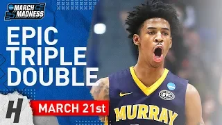 Ja Morant EPIC Triple-Double Full Highlights vs Marquette 2019.03.21 - 17 Pts, 11 Reb, 16 Ast