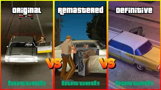 Busted Screen Comparison - GTA Vice City - Original vs Remastered Vs Definitive Edition