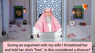During an argument with my wife I said "You are free" is this considered as divorce? assim al hakeem