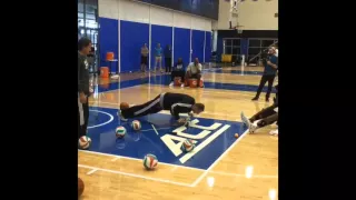 Mikhail Prokhorov puts players to shame at Nets training camp