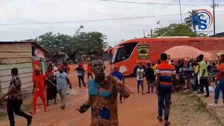 Arrival Of Kumasi Asante Kotoko Team, Fans lead them to Nsenkyire Sports Arena in Samreboi. 18/03/23