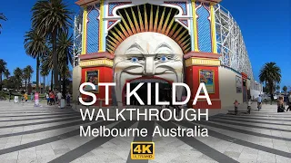4k Walkthrough St Kilda Melbourne Australia | Beautiful Sunny Day