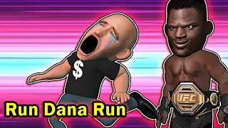 Dana runs away in sadness after Ngannou win