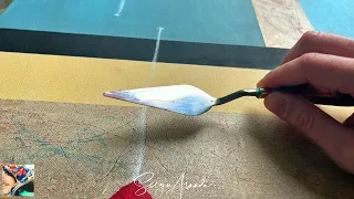 How to paint an abstract: Layering Techniques for Vintage, Minimalist Geometric Painting - DIY