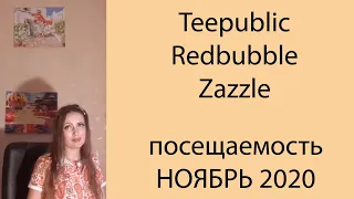 📊 Teepublic, Redbubble, Zazzle - статистика посещаемости на принтшопах в ноябре 2020. Обзор Poly