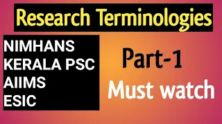 Research Terminologies Part-1/Important Research Points for Nursing Officer Exams/Nurse Queen