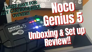 *NEW* - Noco Genius 5 Battery Charger, Full Unboxing & Setup Review!! Must Have Product For Anyone!!