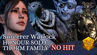 Baldur's Gate 3 Honour Mode Solo | Sorcerer Warlock | Thorm Family | No Hit