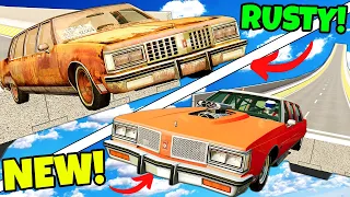 Jumping OLD RUSTY Cars Vs NEW Ones in BeamNG Drive Mods!