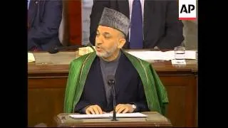 Afghan president addresses US Congress