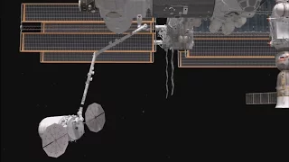 Canadarm2 catches the Cygnus resupply spacecraft