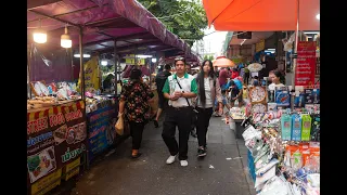 [4K] Walk around MRT Bang Khae Station exploring bustling street stalls and market on the evening