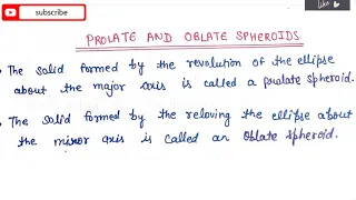 Prolate and oblate spheroid || Engg M2 |unit 2|| Multivariable calculus 2