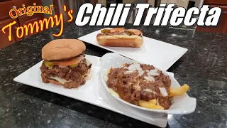 Delicious Copycat Recipe For Tommy's Famous Chili Burgers, Dogs, And Fries!