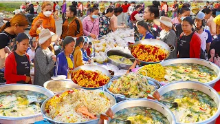 Factory worker street food, cheap street food breakfast, Cambodian street food