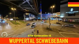 Night Cab Ride Schwebebahn Suspension Railway - Wuppertal (Germany) train driver's view in 4K