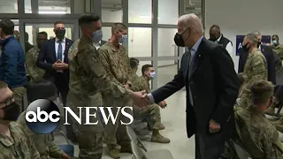 President Biden visits American troops in Poland