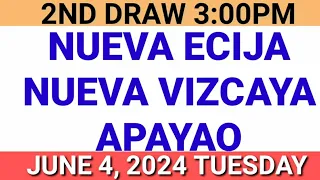 STL - NUEVA ECIJA,NUEVA VIZCAYA APAYAO June 4, 2024 2ND DRAW RESULT