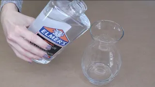 She pours Elmer's glue into a $1 vase for a breathtaking idea!