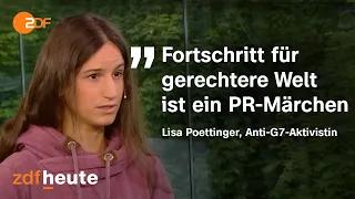 Anti-G7-Aktivistin Poettinger: G7 keine legitime Gruppe für Entscheidungen | ZDF Morgenmagazin
