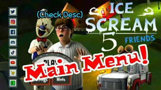 Ice Scream 5 fanmade main menu is here!!!😱🤩| Ice Scream 5 | Keplerians|Horror Beast YT (Check desc)