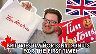 BRIT tries TIM HORTONS donuts for the FIRST time