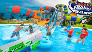 Nerf Gun Game SUPER SOAKER Edition! Water Park Battle Royal!