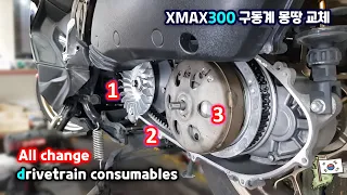 Strangely broken clutch at 30000 km, Change All Drivetrain Parts - Yamaha Xmax 300 Scooter