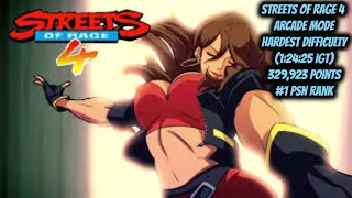 Streets of Rage 4 - Hardest Arcade Mode #1 PS4 Score Rank, (1:24:25) (1CC) - Blaze