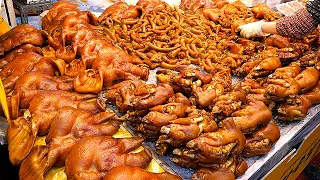Wow! Most Delicious traditional market food in Korea - TOP 4 Jokbal, dumpling, donut / street food