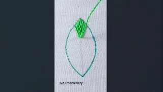 basic stitch tutorial !!! Super easy fly stitch leaf design leaf embroidery for beginners #shorts