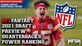 NFL Fantasy 2021 Draft Preview Quarterbacks Power Ranking