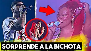 Karol g Llora Por Anuel aa en PUERTO RICO. Anuel Aparece de Sorpresa y le Canta a La Bichota.