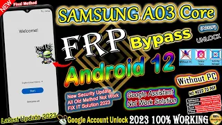 Samsung A03 Core Android 12 Frp Bypass | Without Activity Manager | New Method | Without Pc 2023 Jun