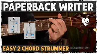 "Paperback Writer" Guitar Tutorial [Easy 2 Chord Song on Guitar] The Beatles