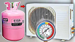 Charge Refrigerant In Mini Split AC - R410a Freon | Air Conditioner Gas Refill