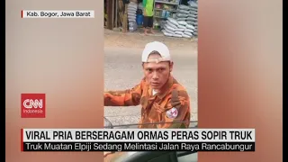 Viral Pria Berseragam Ormas Peras Sopir Truk