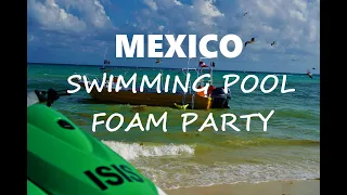 Swimming pool foam party in Riu Yucatan Mexico 🇲🇽 🎉🌴 #foamparty #mexico #partytime