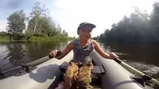 По реке на лодке с GoPro