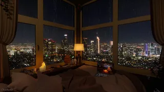 On A Beautiful Rainy Night In Los Angeles, In A Cozy Bedroom | Rain Sounds, RainOnWindow Sounds