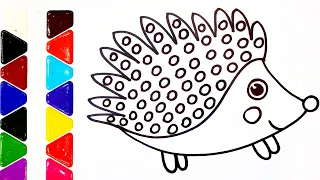 How to draw a hedgehog. Coloring. How to draw. Easy drawingЯк намалювати їжака. Розмальовка