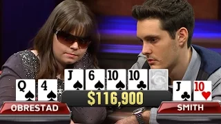 BRUTAL Turn! Can She Really Fold A FLUSH Here?