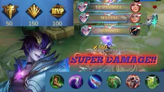 INSANE DAMAGE IBLIS DYRROTH 😳!!!NEW BUILD DYRROTH 2024 1 HIT.| mobillelegends