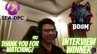 INTERVIEW WINNER WITH FBZ - BOOM ESPORTS VS POLARIS - DPC SEA 2021/2022 Tour 2: Division I